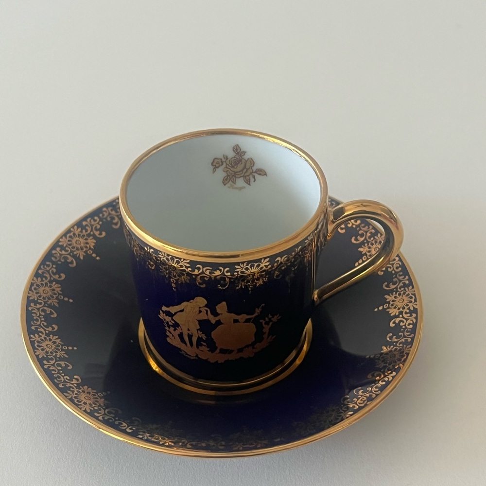 Imperia Limoges demitasse Saucer Set and cup.